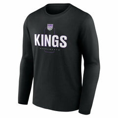 Sacramento Kings Center Court Name & Number Custom Long Sleeve T-Shirt Black