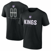Sacramento Kings Center Court Name & Number Custom T-Shirt Black