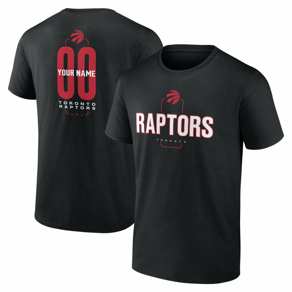 Toronto Raptors Center Court Name & Number Custom T-Shirt Black