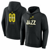 Utah Jazz Center Court Name & Number Custom Hoodie Black