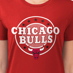 Chicago Bulls G-III 4Her by Carl Banks Women's Super-Slim Lightweight Pinstripe Circle Graphic T-Shirt Red