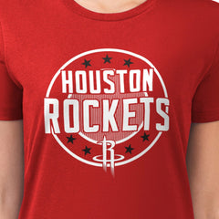 Houston Rockets G-III 4Her by Carl Banks Women's Super-Slim Lightweight Pinstripe Circle Graphic T-Shirt Red