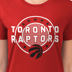 Toronto Raptors G-III 4Her by Carl Banks Women's Super-Slim Lightweight Pinstripe Circle Graphic T-Shirt Red