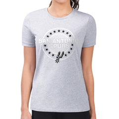 San Antonio Spurs G-III 4Her by Carl Banks Women's Super-Slim Lightweight Pinstripe Circle Graphic T-Shirt Gray