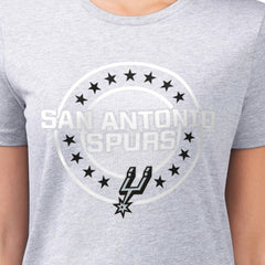 San Antonio Spurs G-III 4Her by Carl Banks Women's Super-Slim Lightweight Pinstripe Circle Graphic T-Shirt Gray