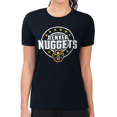 Denver Nuggets G-III 4Her by Carl Banks Women's Super-Slim Lightweight Pinstripe Circle Graphic T-Shirt Navy