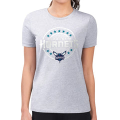 Charlotte Hornets G-III 4Her by Carl Banks Women's Super-Slim Lightweight Pinstripe Circle Graphic T-Shirt Gray