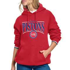Detroit Pistons Starter Women's Arch Stripe Fleece Hoodie Red