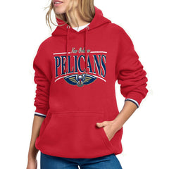New Orleans Pelicans Starter Women's Arch Stripe Fleece Hoodie Red