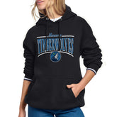 Minnesota Timberwolves Starter Women's Arch Stripe Fleece Hoodie Black