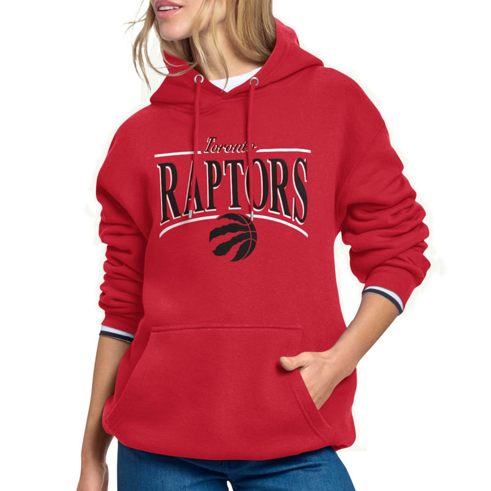 Toronto Raptors Starter Women's Arch Stripe Fleece Hoodie Red