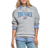 Oklahoma City Thunder Starter Women's Arch Stripe Fleece Crewneck Sweatshirt Gray