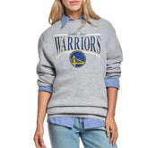 Golden State Warriors Starter Women's Arch Stripe Fleece Crewneck Sweatshirt Gray