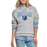 Memphis Grizzlies Starter Women's Arch Stripe Fleece Crewneck Sweatshirt Gray