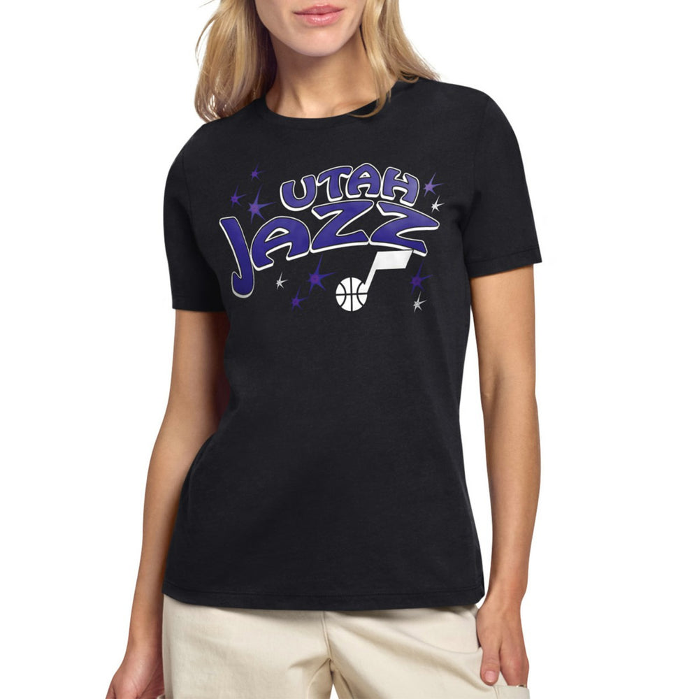 Utah Jazz Starter Women's Fireworks T-Shirt Black