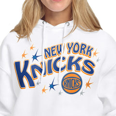 New York Knicks Starter Women's Fireworks Fleece Hoodie White