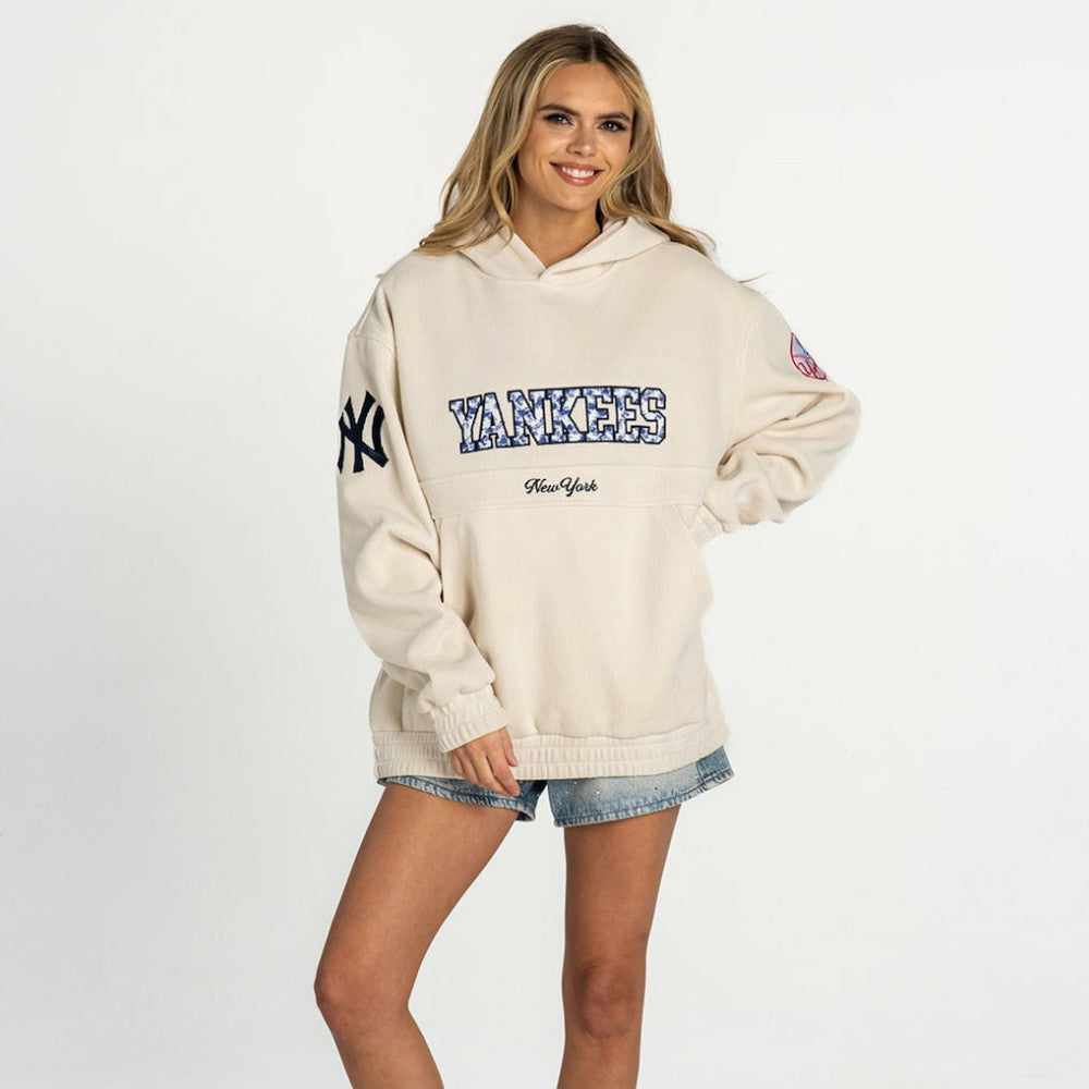 New York Yankees The Wild Collective Women's Oversized Cord Hoodie Near Me