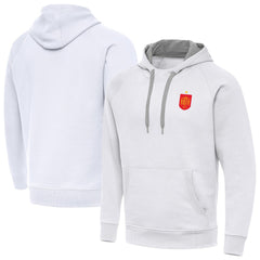 Spain National Team Antigua Takeover Fleece Raglan Hoodie White