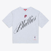 Philadelphia Phillies Mitchell & Ness Women's Script Cropped Boxy T-Shirt Sale