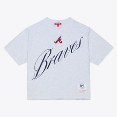 Atlanta Braves Mitchell & Ness Women's Script Cropped Boxy T-Shirt Online