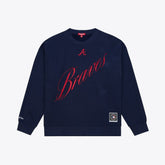 Atlanta Braves Mitchell & Ness Women's Script Sweatshirt Outlet