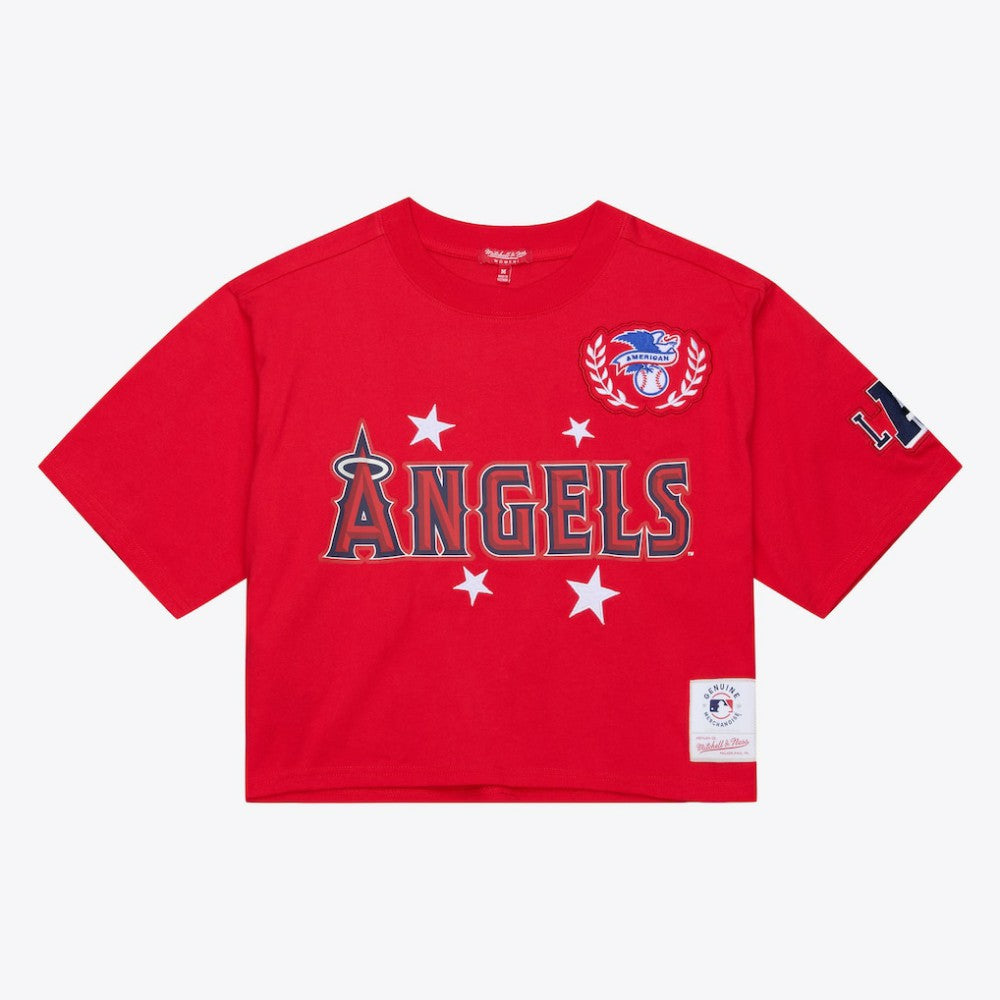 Los Angeles Angels Mitchell & Ness Women's Pep Rally Cropped Boxy T-Shirt for sale