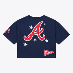 Atlanta Braves Mitchell & Ness Women's Pep Rally Cropped Boxy T-Shirt for sale