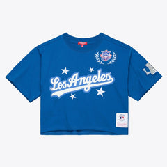 Los Angeles Dodgers Mitchell & Ness Women's Pep Rally Cropped Boxy T-Shirt Sale
