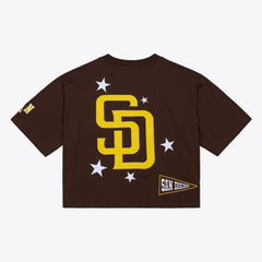 San Diego Padres Mitchell & Ness Women's Pep Rally Cropped Boxy T-Shirt for sale