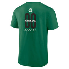 Boston Celtics Center Court Name & Number Custom T-Shirt Kelly Green