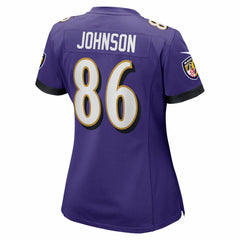 Cornelius Johnson Baltimore Ravens Women's Team Game Jersey - Purple - Nike