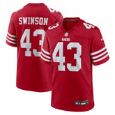 Messiah Swinson San Francisco 49ers Team Game Jersey - Scarlet - Nike