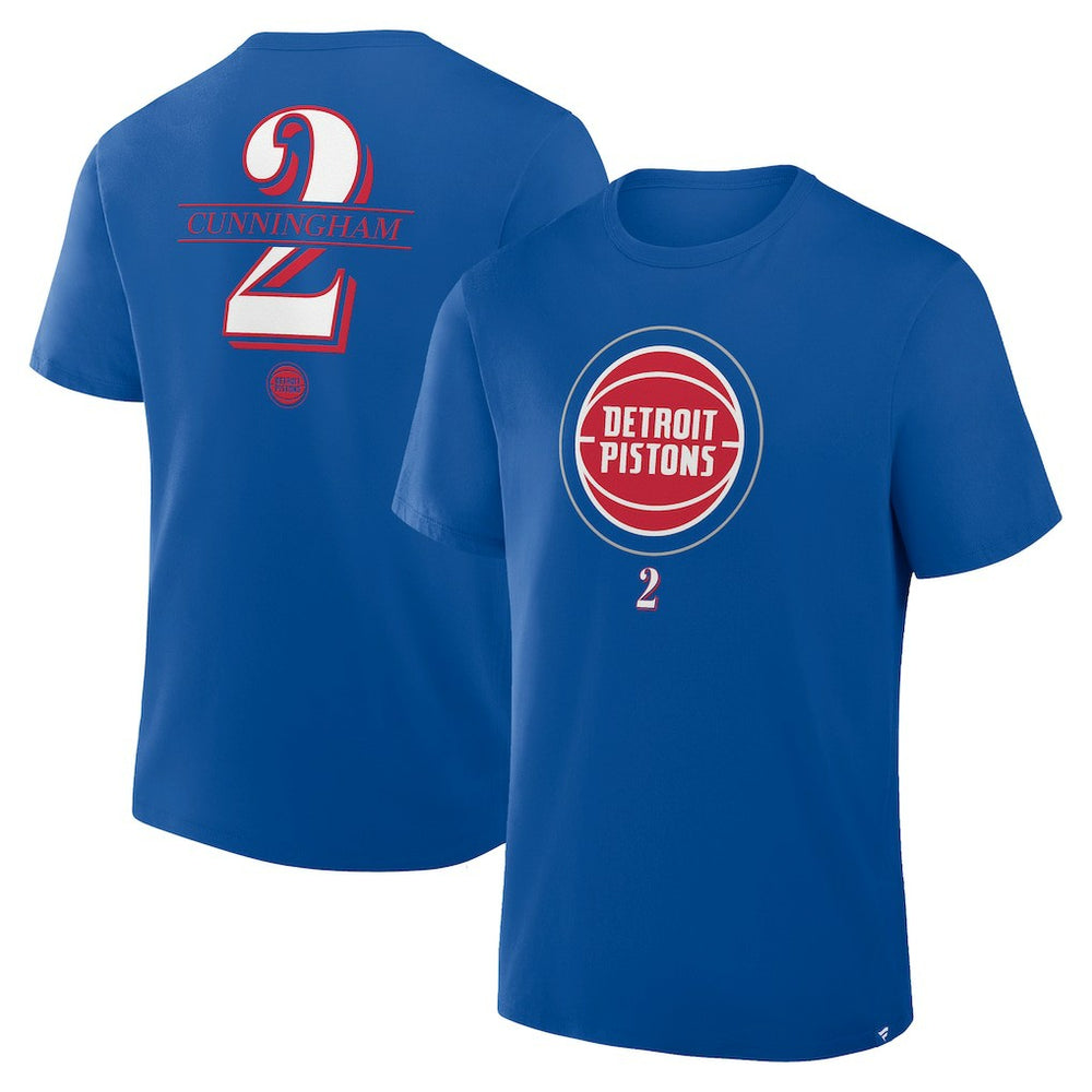 Fanatics Cade Cunningham Detroit Pistons In The Paint Name & Number T-Shirt Blue