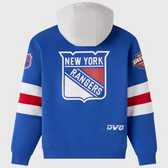 New York Rangers OVO x NHL Fleece Hoodie - Blue | NHL Clearance