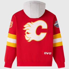 Calgary Flames OVO x NHL Fleece Hoodie - Red | NHL Lifestyle