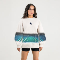 Dallas Cowboys Gameday Couture Women's Power Move Stadium Premium Drop Shoulder Sweatshirt - Natural - NFL