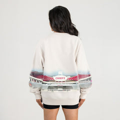 Kansas City Chiefs Gameday Couture Women's Power Move Stadium Premium Drop Shoulder Sweatshirt - Natural - NFL
