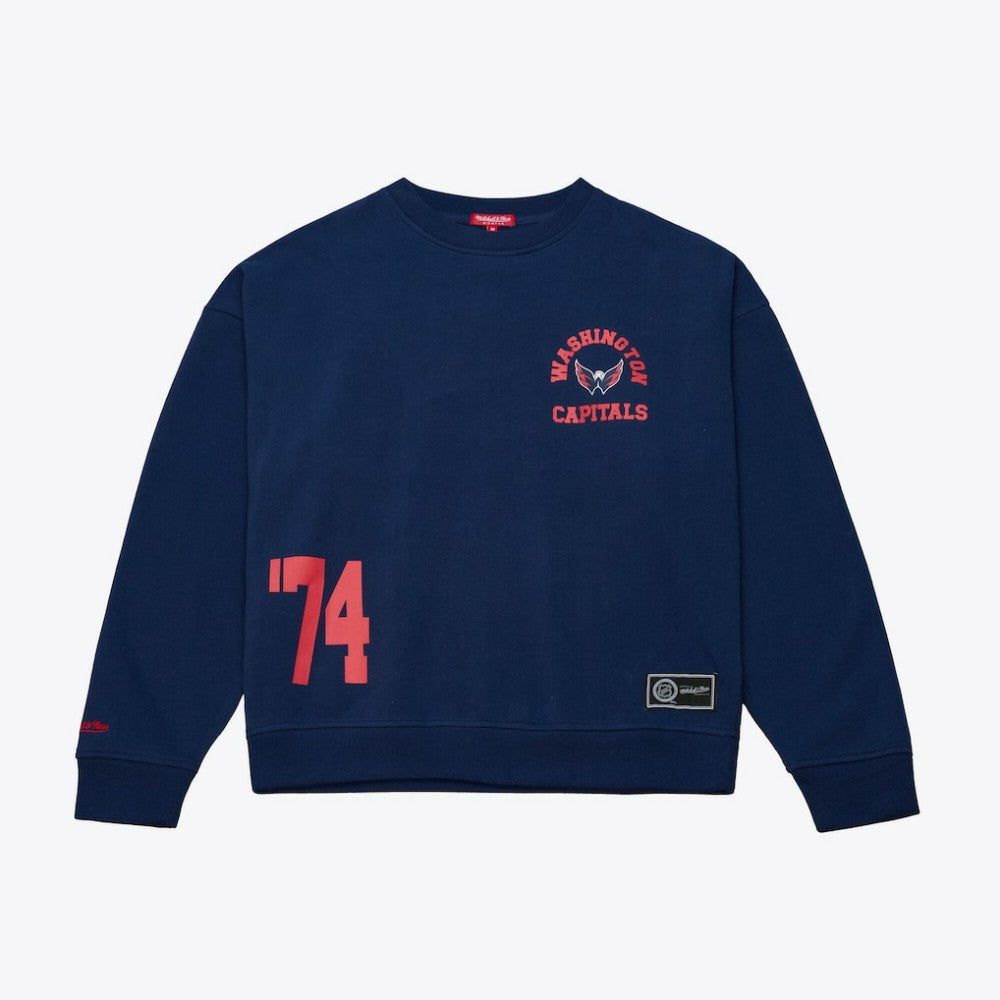 Washington Capitals Mitchell & Ness Women's Crewneck Sweatshirt - Navy | NHL online