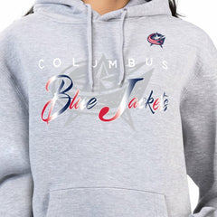Columbus Blue Jackets G-III 4Her by Carl Banks Women's Shadow Logo Fleece Hoodie - Gray | NHL Clearance