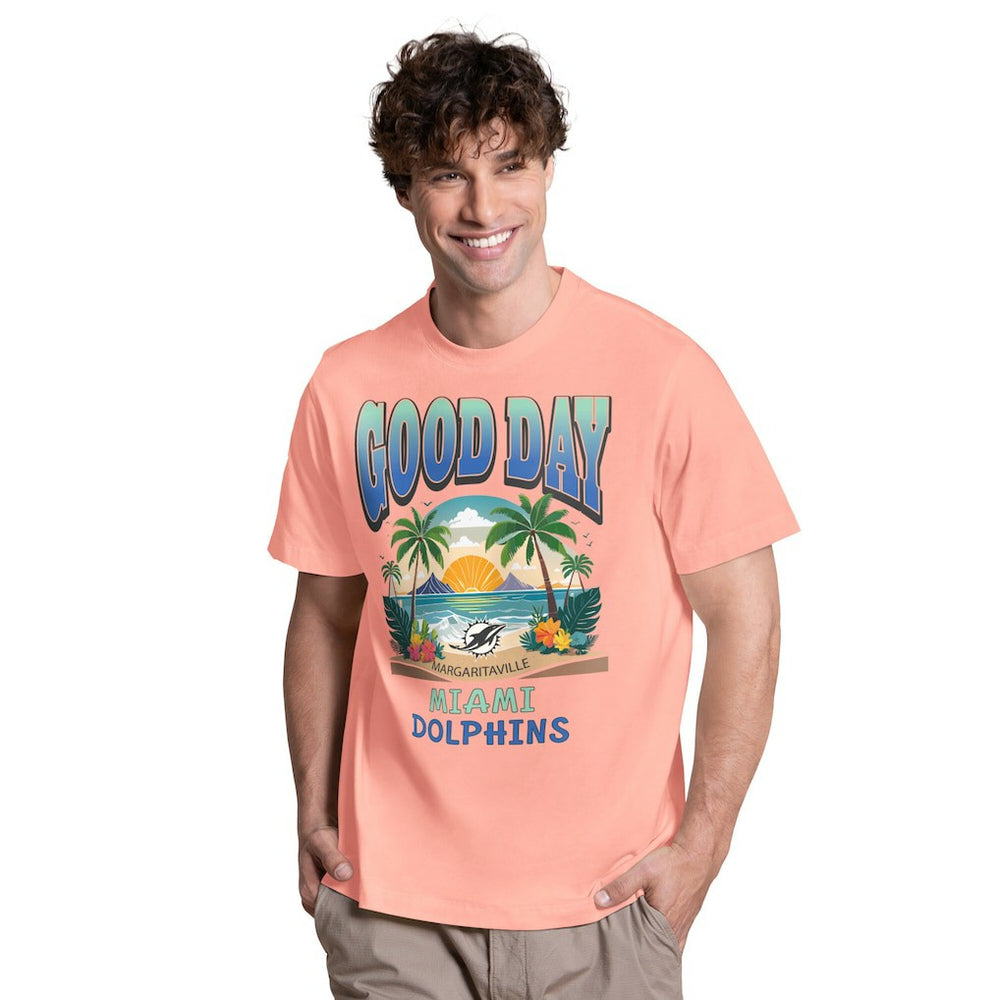 Miami Dolphins Margaritaville Good Day T-Shirt - Coral - NFL