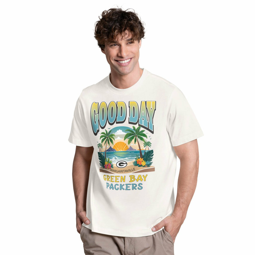 Green Bay Packers Margaritaville Good Day T-Shirt - Cream - NFL