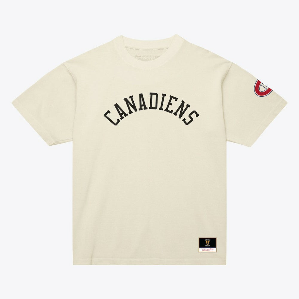 Montreal Canadiens Mitchell & Ness Unisex Arched Team T-Shirt - Cream | NHL Lifestyle