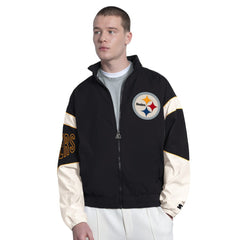 Pittsburgh Steelers Starter The Gust Full-Zip Hooded Jacket - Black - NFL