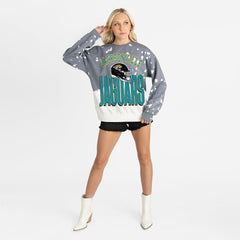 Jacksonville Jaguars Gameday Couture Women's Arch Rivals Faded Wash Sweatshirt - Gray - NFL