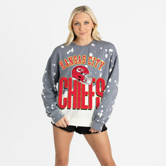 Kansas City Chiefs Gameday Couture Women's Arch Rivals Faded Wash Sweatshirt - Gray - NFL