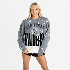 Las Vegas Raiders Gameday Couture Women's Arch Rivals Faded Wash Sweatshirt - Gray - NFL
