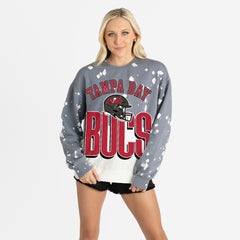 Tampa Bay Buccaneers Gameday Couture Women's Arch Rivals Faded Wash Sweatshirt - Gray - NFL