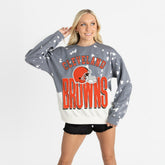 Cleveland Browns Gameday Couture Women's Arch Rivals Faded Wash Sweatshirt - Gray - NFL