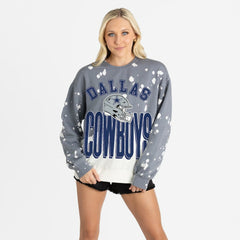 Dallas Cowboys Gameday Couture Women's Arch Rivals Faded Wash Sweatshirt - Gray - NFL
