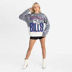 Buffalo Bills Gameday Couture Women's Arch Rivals Faded Wash Sweatshirt - Gray - NFL